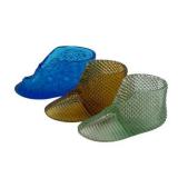 Lot 136   Antique Baby Bootie Glass Match Safes, Three (3)