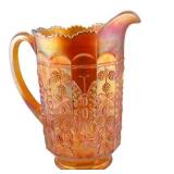 Lot 307    Fenton Carnival Glass Butterfly and Berries Pitcher