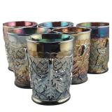 Lot 319   Carnival Glass Amethyst Maple Leaf Tumblers