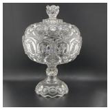 Lot 382  EAPG Moon and Stars Covered Compote, 12"