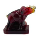 Lot 53 Boyd Art Glass Amberina Elephant Figurine