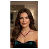 14K Yellow Gold Mozambique Ruby and Diamond Necklace