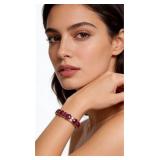 26.19cttw Mozambique Ruby 1.1cttw Diamond 18K Yellow Gold Bracelet