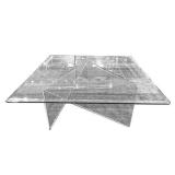 Lot 016    Mid Century Italian Lucite/Acrylic Base and Glass Cocktail Table