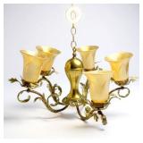 Quezell Signed Shade Chandelier