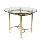 Mid Century Brass and Glass Side Table