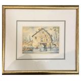 Barday, Cottages by the Water, Watercolor on Paper