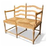 Maple and Rush Seat Settee