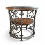 Sherrill Furniture Round Glass Top Side Table