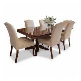 Drexel Double Pedestal Table and Six (6) Chairs