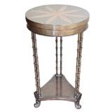Gueridon Style Table with Inlaid Floral Top