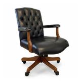 Fairfield Chair Co. Tufted Black Leather Executive Office Chair