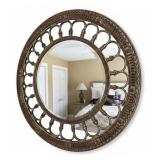 Large Round Silver-Gilt Decorative Mirror