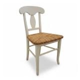 Painted Wood Side Chair with Rush Seat