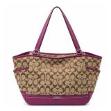 Coach Park Signature Carrie Canvas & Leather Tote Bag