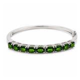 Sterling Silver Chrome Diopside Hinged Bangle Bracelet