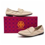 Tory Burch Beige Leather Ballet Loafers