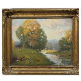 S. Lund, Landscape, Oil on Canvas, Late 19th Century