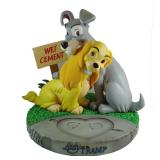 Large Disney Big Figs "Lady and the Tramp " Figurine on Stand, Hand Painted and Made of Heavy Compos