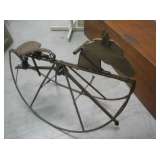 antique wood & iron rocking horse