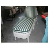 Vintage rattan chaise lounge