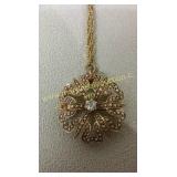 14k gold, seed pearls & diamond
