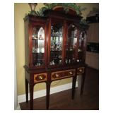 Hickory & White Inlaid China Display Cabinet Hickory & White Inlaid China Display Cabinet