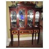Hickory & White Inlaid China Display Cabinet Hickory & White Inlaid China Display Cabinet
