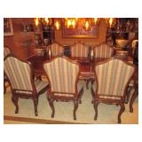 Henredon Dining Room Suite Complete with Marble Top Buffet 10 Chairs