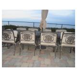 Outdoor Stone Top Patio Suites With Double Lounge & More Lounge Chairs