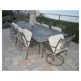 Outdoor Stone Top Patio Suites With Double Lounge & More Lounge Chairs