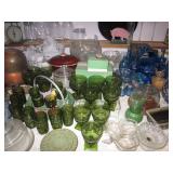 Tons of Colored Depression Glass