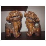 Vintage Wood Foo Dogs ~ Traveled Tons of Asian Collectibles 