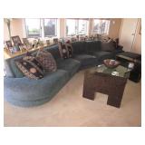 Custom Dark Green Stunning Sectional Sofa 