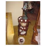 Three Tier Table and Vintage Tiffany Style Lighting 