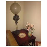 Antique Victorian Globe Lamp with Marble and Brass  