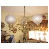 Stunning Globe Brass Ornate Chandelier  