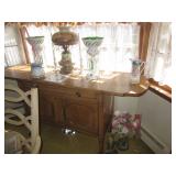 Dining Room Suite with Server with Pair GORGEOUS BOHEMIAN GLASS LUSTRE 