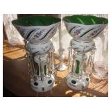 Pair GORGEOUS BOHEMIAN GLASS LUSTRE 
