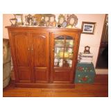 ENTERTAINMENT CABINET AND BRASS ART DECO FRAMES  