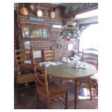 Ladder Back Chairs with Round Kitchen/Dining Table 