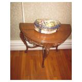 Half Moon Carved Accent Table 