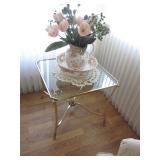 Mid-Century Glass & Brass Accent Tables