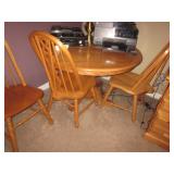 Pedestal Oak Table and Seating 