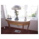 Half Moon Inlaid Accent Table 