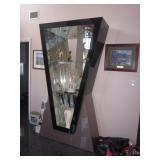 Exquisite Upside Down Pyramid Wall Lighted Display Cabinet  