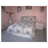 White Laminate With Gold Chrome Accents Bedroom Suite  