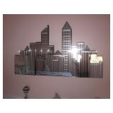 Vintage Art Deco Mirrored City Scape 