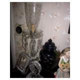 Vintage Prism Boudoir Mantle Lamps  