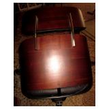 Black Leather Plycraft MCM Seating With Ottoman Black Leather Plycraft MCM Seating With Ottoman